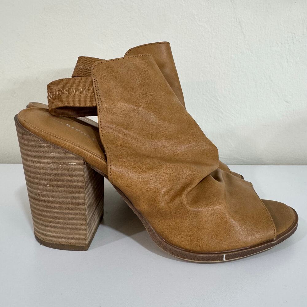 Report Suede Booties Black Open Toe Size 9 - image 3